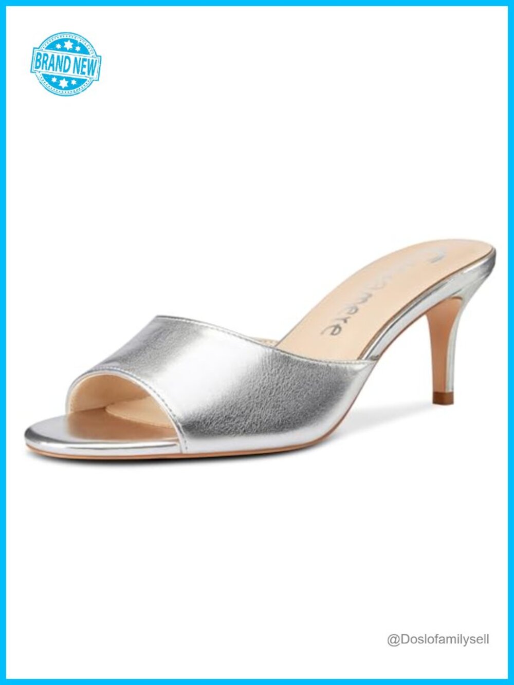 Round Open Toe Kitten Heel Sandals Slip-On Dress Mules Office Summer Shoes